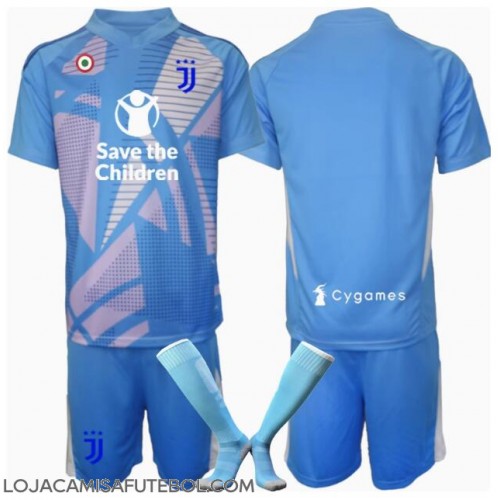 Camisa de Futebol Juventus Goleiro Equipamento Alternativo Infantil 2024-25 Manga Curta (+ Calças curtas)